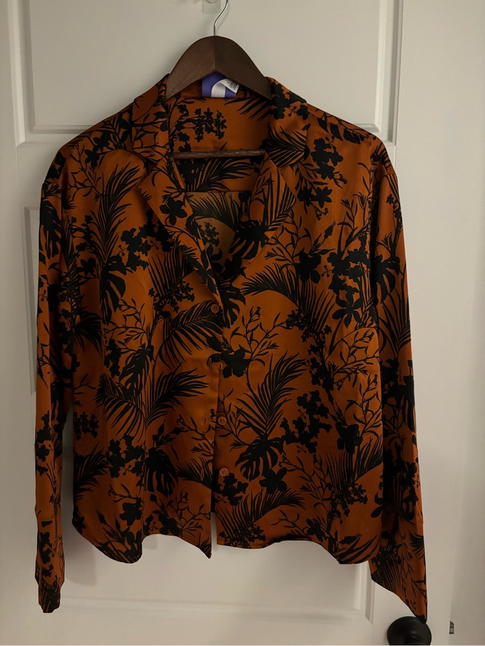 Future Collective Kahlana Barfield Brown Print Button-Up Shirt